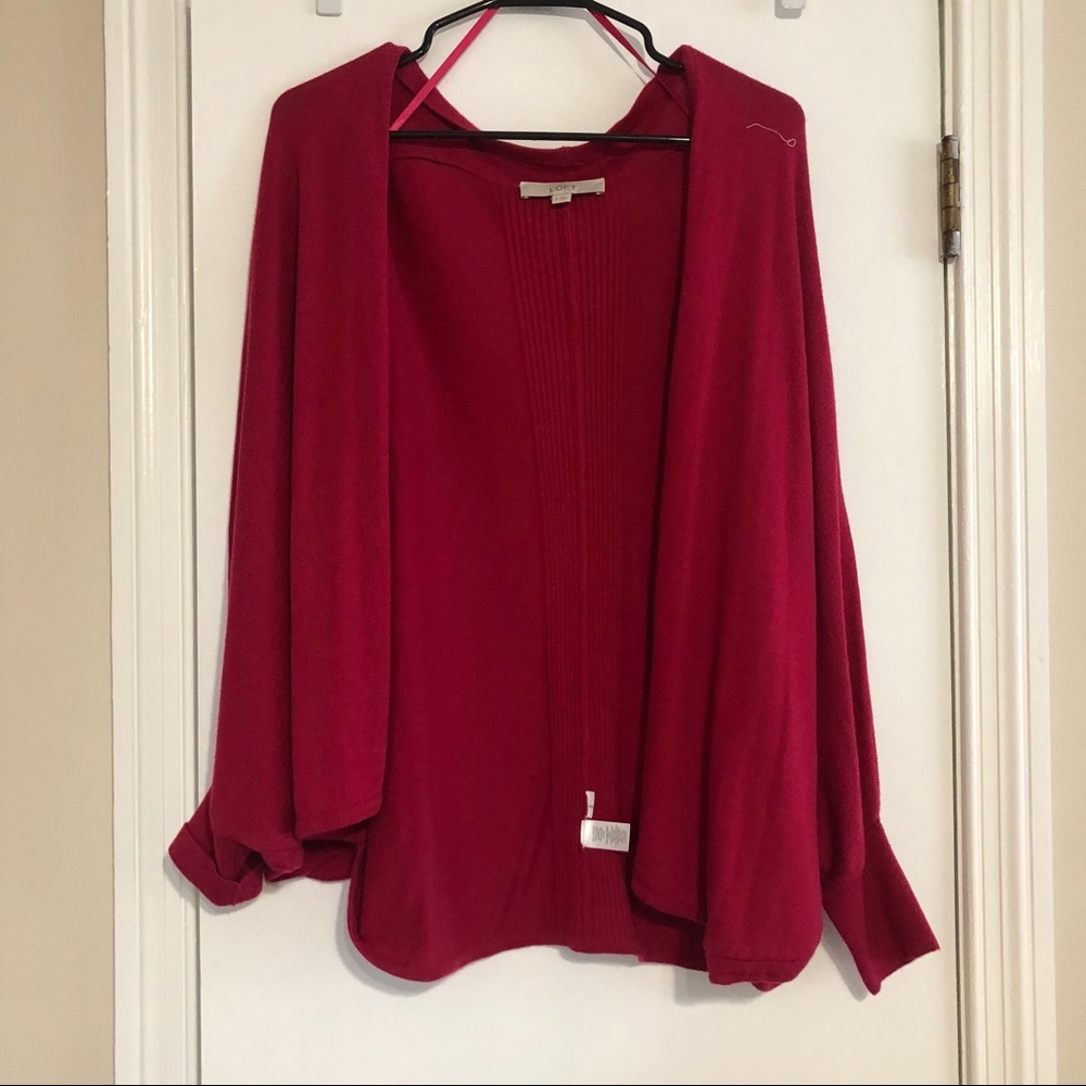 LOFT cardigan in cranberry